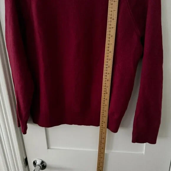 Banana Republic Men's Baruffa Italian Merino Wool Red Crew Sweater Sze XL Shrunk - Picture 6 of 10